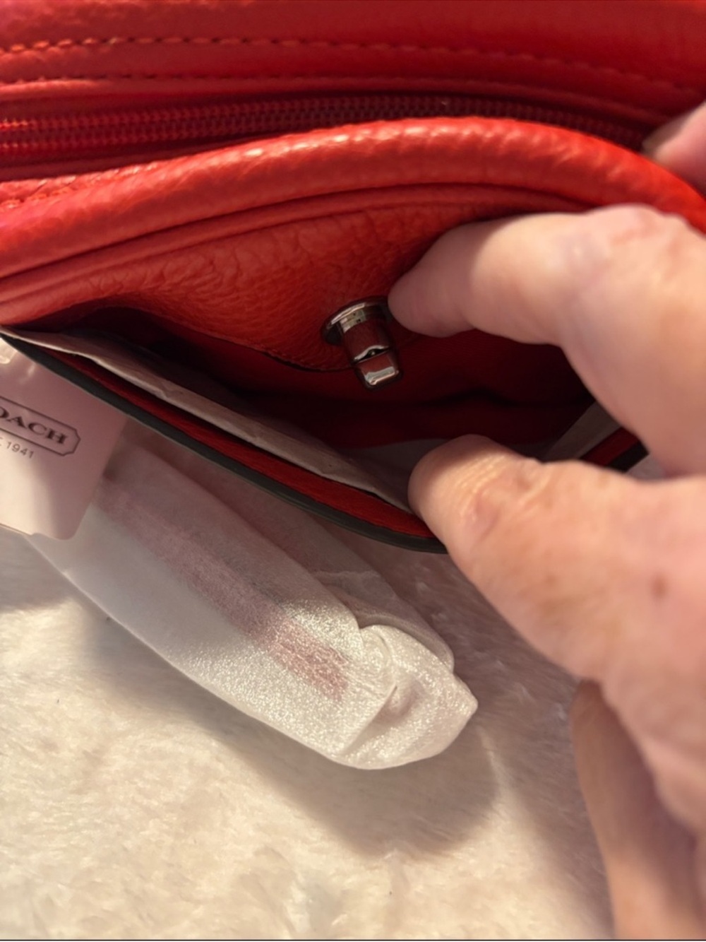 Coach Red Leather Wristlet - Picture 3 of 13